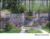The Sunken Garden at Warner Castle in Highland Park in Rochester, New York, USA.