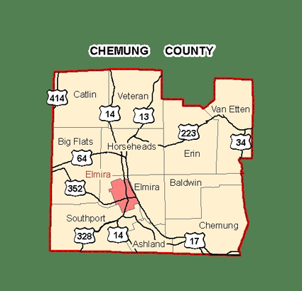 Map of Chemung County, New York