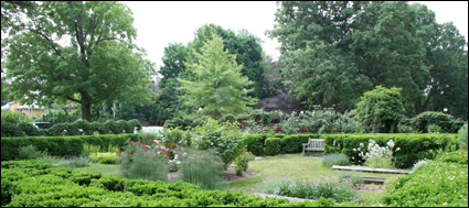 The herb garden at the Rochester Museum & Science Center in Rochester, New York in the Finger Lakes.