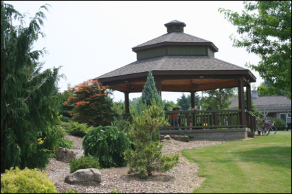 The picnic pavilion at the Webster Arboretum in Webster, New York in the Finger Lakes.