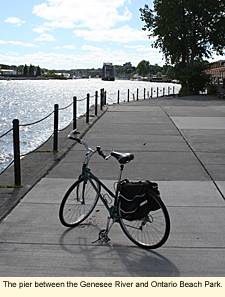 The pier between the Genesee River and Ontario Beach Park.