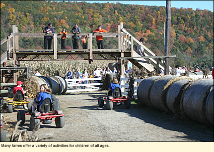 Many farms offer a variety of activities for children of all ages in the Finger Lakes, New York, USA.