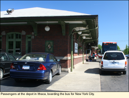 Bus depot in Ithaca, New York