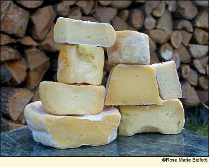 A selection of hand-made cheese from the Finger Lakes, New York