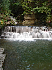 One of the many falls along Johns Creek in Montour Falls, New York, USA.