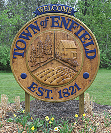 Town of Enfield, New York welcome sign.
