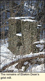 The remains of Eliakim Dean's grist mill on Mill St. in Newfield, New York USA.