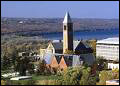 McGraw Tower on the Cornell University campus in Ithaca, New York overlooking Cayuga Lake.