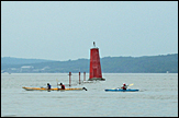 The Cayuga Inlet Breakwater Light (Port Light) on Cayuga Lake in Ithaca, New York USA