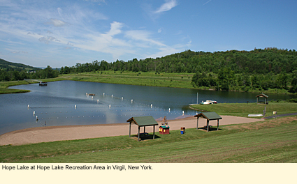Hope Lake at Hope Lake Recreation Area in Virgil, New York, USA.