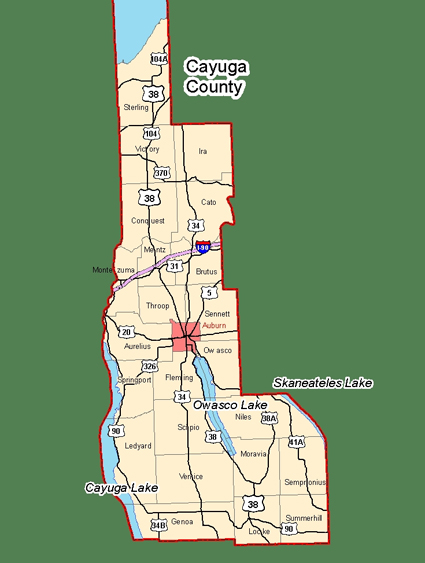 Map of Cayuga County, New York