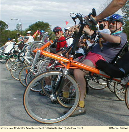 Members of Rochester Area Recumbent Enthusiasts at a local event.