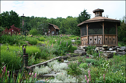 The garden of Wayne Myers in Danby, New York, USA.