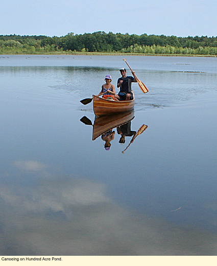Canoeing on Hundred Acre Pond.