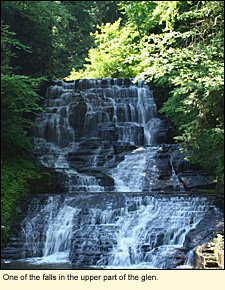 One of the falls in the upper part of the Fillmore Glen State Park in Moravia, New York, USA.