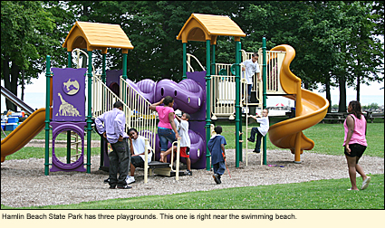 Hamlin Beach State Park has three playgrounds. This one is right near the swimming beach.