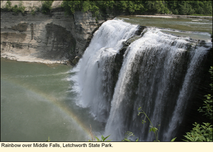 Rainbow over Middle Falls, Letchworth State Park.