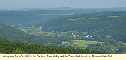 Looking west from Orr Hill into the Canisteo River Valley and the Town of Addison from Pinnacle State Park.
