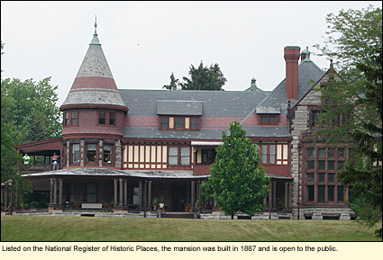 Listed on the National Register of Historic Places, the Sonnenberg mansion was built in 1887 and is open to the public.