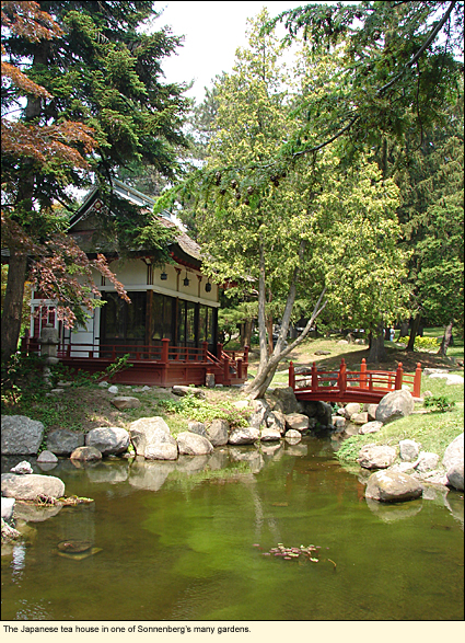 The Japanese tea house in one of Sonnenberg's many gardens in the Finger Lakes, New York, USA.