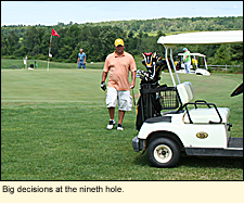 Big decisions at the nineth hole at Springbrook Greens State Golf Course.