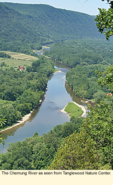 The Chemung River near Elmira, New York as seen from Tanglewood Nature Center.