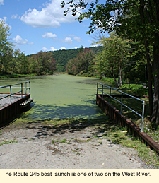 The Route 245 boat launch is one of two on the West River.